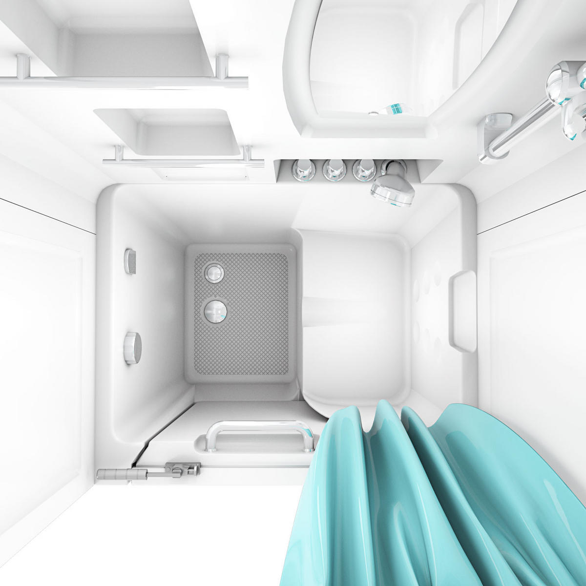 DUSCHE mit Sitzwanne und Tür S02D-TH-B-R - Weiß, Glas/Kunststoff (100/78/205cm) - AcquaVapore by Sandra Jentho