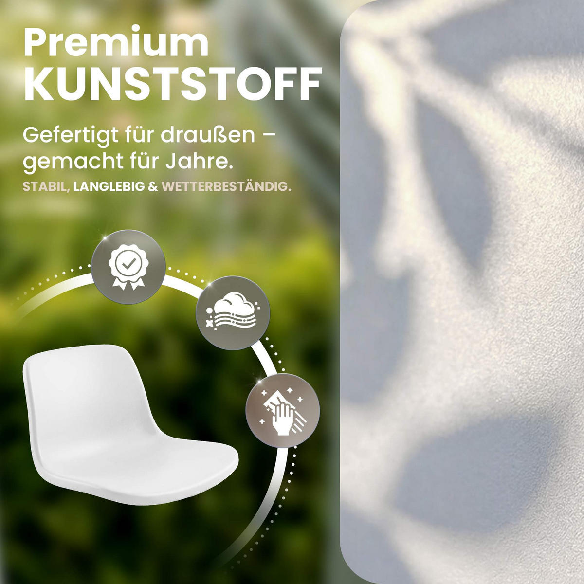 STUHL 2 Kunststoff Weiß - Weiß, Kunststoff/Metall (58/80/54cm) - CLP