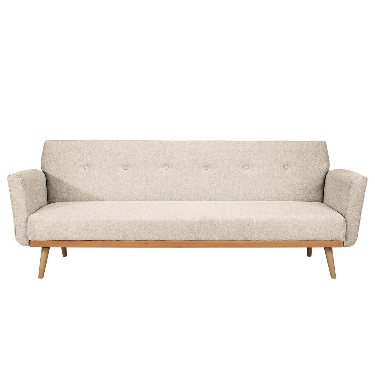 SCHLAFSOFA - Eichefarben/Beige, Holz/Buchenholz (212/79/85cm) - home24