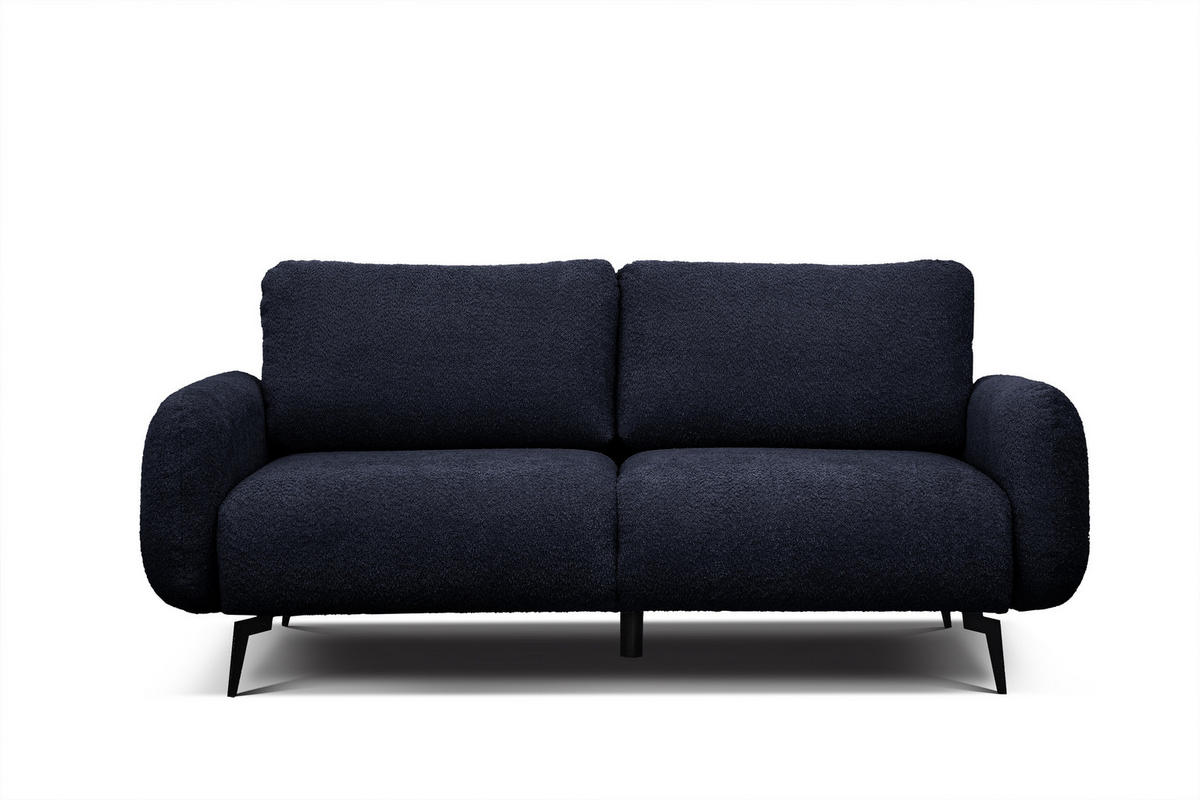 SOFA FEBE 3-Sitzer, marineblau - Schwarz/Dunkelblau, Holz/Textil (190/82/96cm) - Courtois Laville