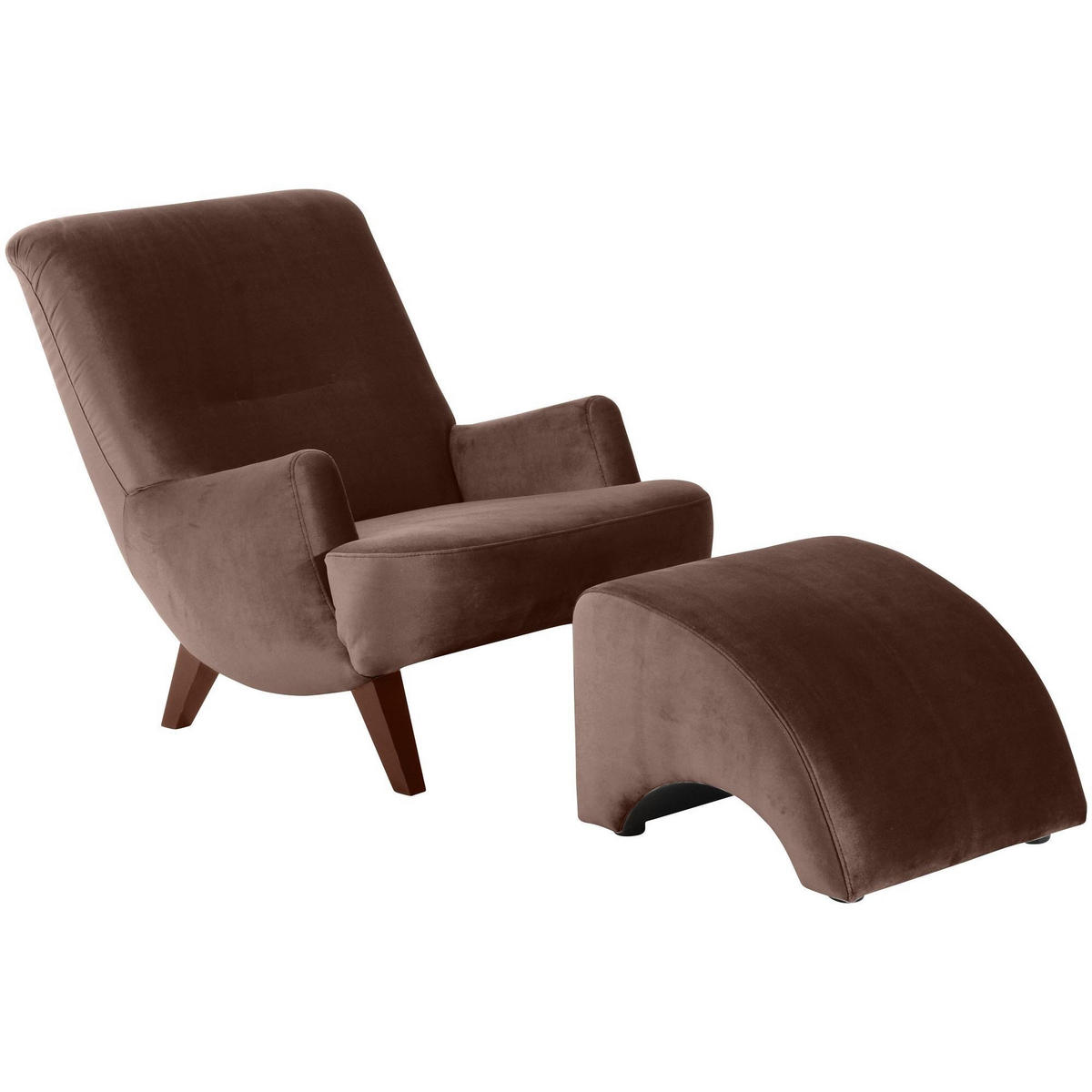 SESSEL Kajsa 71x80x101 Bezug Samtvelours Buche nussbaum/braun - Nussbaumfarben/Braun, Kunststoff (101/80/71cm) - 58aufmkessel