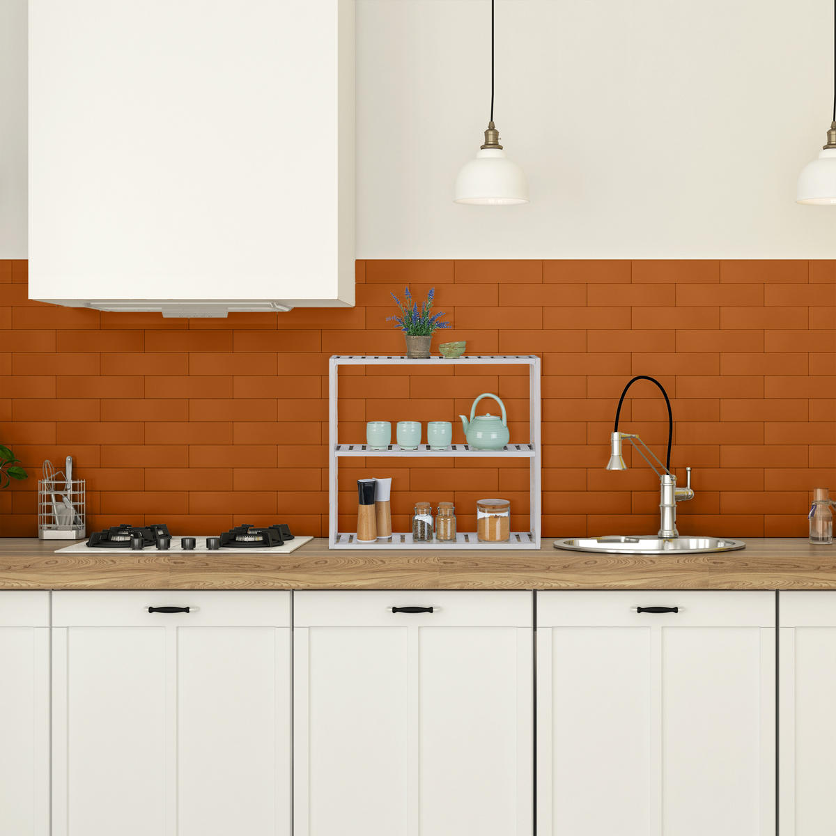 NÁSTĚNNÉ regály - bílá, dřevo (60/54/15cm) - Relaxdays