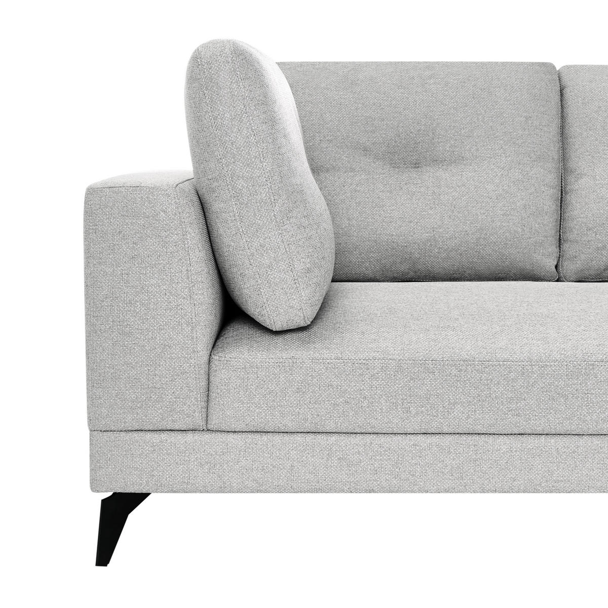 POHOVKA 4-místná Umělý len Šedá Yuri - černá/tmavě šedá, textil (302/88/100cm) - Beliani
