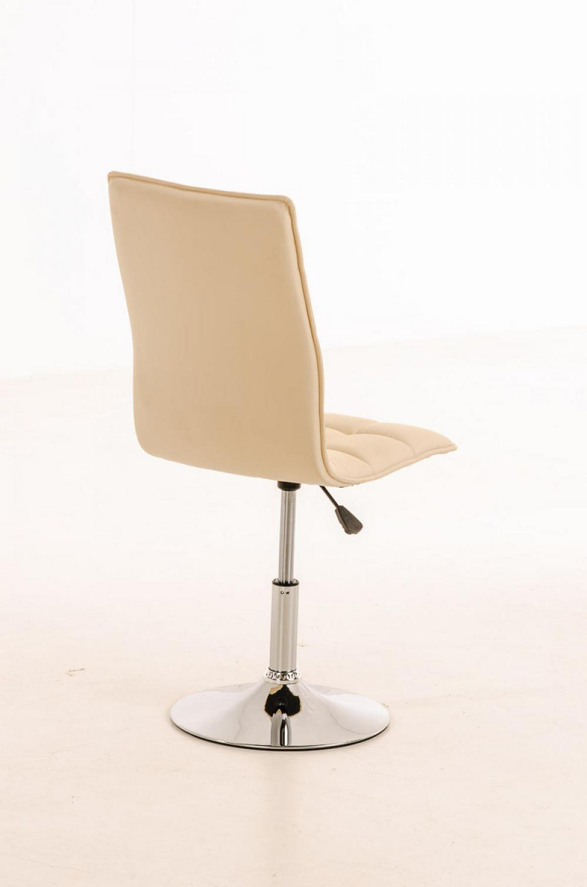 DREHSTUHL Lederlook creme - Chromfarben/Creme, Textil/Metall (43/90/56cm) - CLP