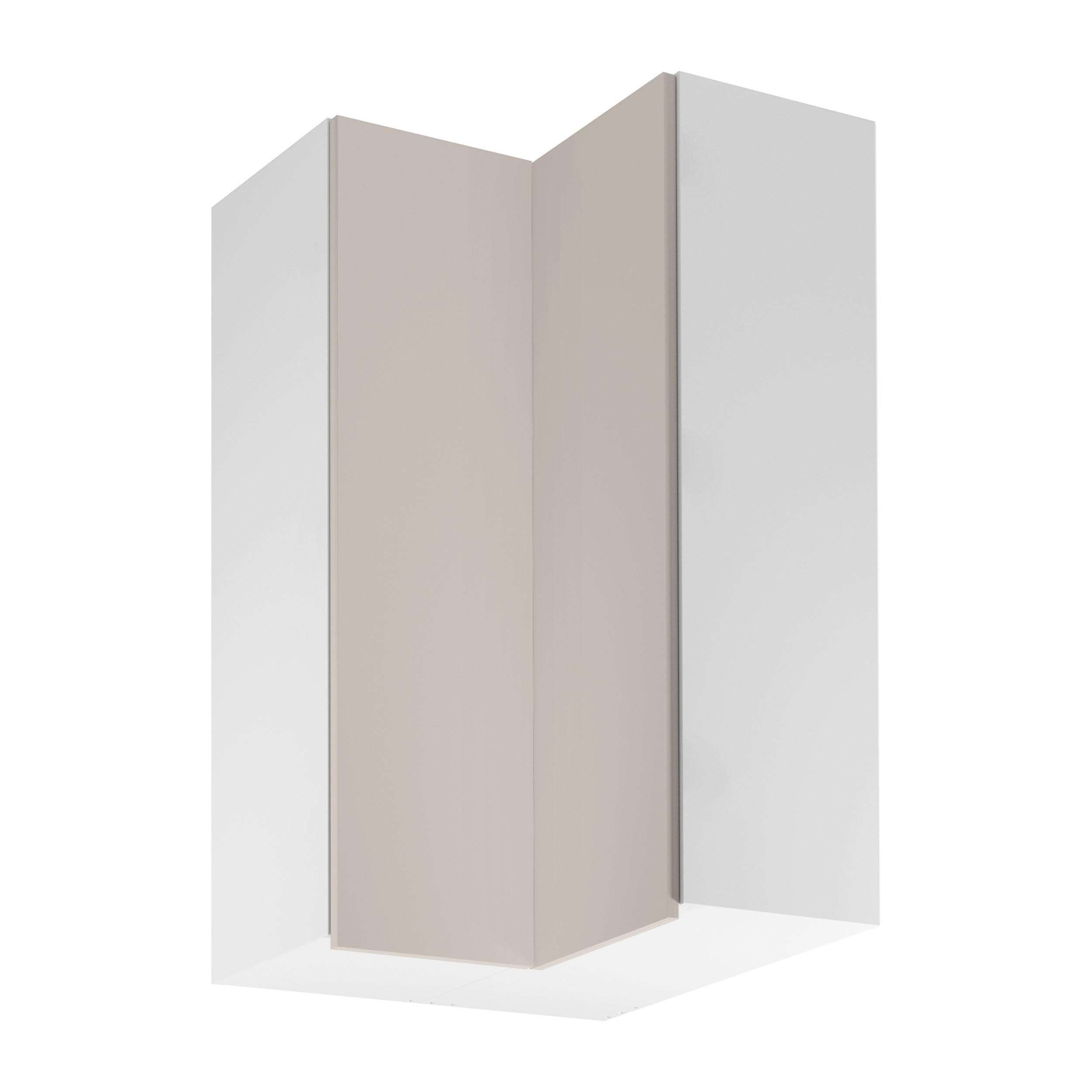 ECKHÄNGESCHRANK G60N2 – Sorento Weiß Beige – L-Form für den Innenwinkel – Weiß / Beige - Beige/Weiß, Holzwerkstoff (60/100/60cm) - ROYAL24_MARKT