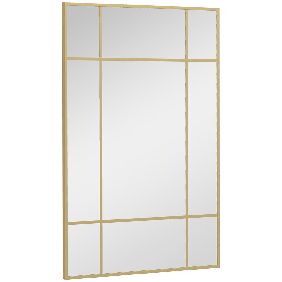 WANDSPIEGEL DE-08874 Gitterdesign mit 9 Feldern, 90/60 cm Gold - Goldfarben, Metall (90/60/2cm) - ComfortXL