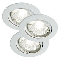 LED EINBAULEUCHTE Metall Silber rund 3er Set - Silberfarben, Metall (8/8/11cm)