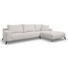 ECKSOFA Aspen in L-Form, Coach Farbe: Beige, Cordstoff, Ottomane Rechts - Beige, Textil (312/187cm) - VENASI MÖBEL