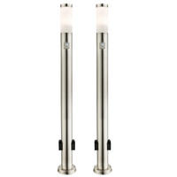 LED STEHLEUCHTE Edelstahl Silber 2er Set - Silberfarben, Metall (7.6/7.6/110cm) - Globo Lighting