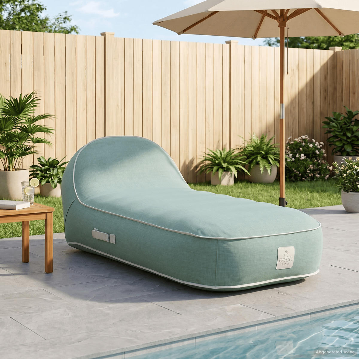 SONNENLIEGE PALMA Grün - Mintgrün/Grün, Kunststoff/Textil (85/27/85cm) - Coco Lounge