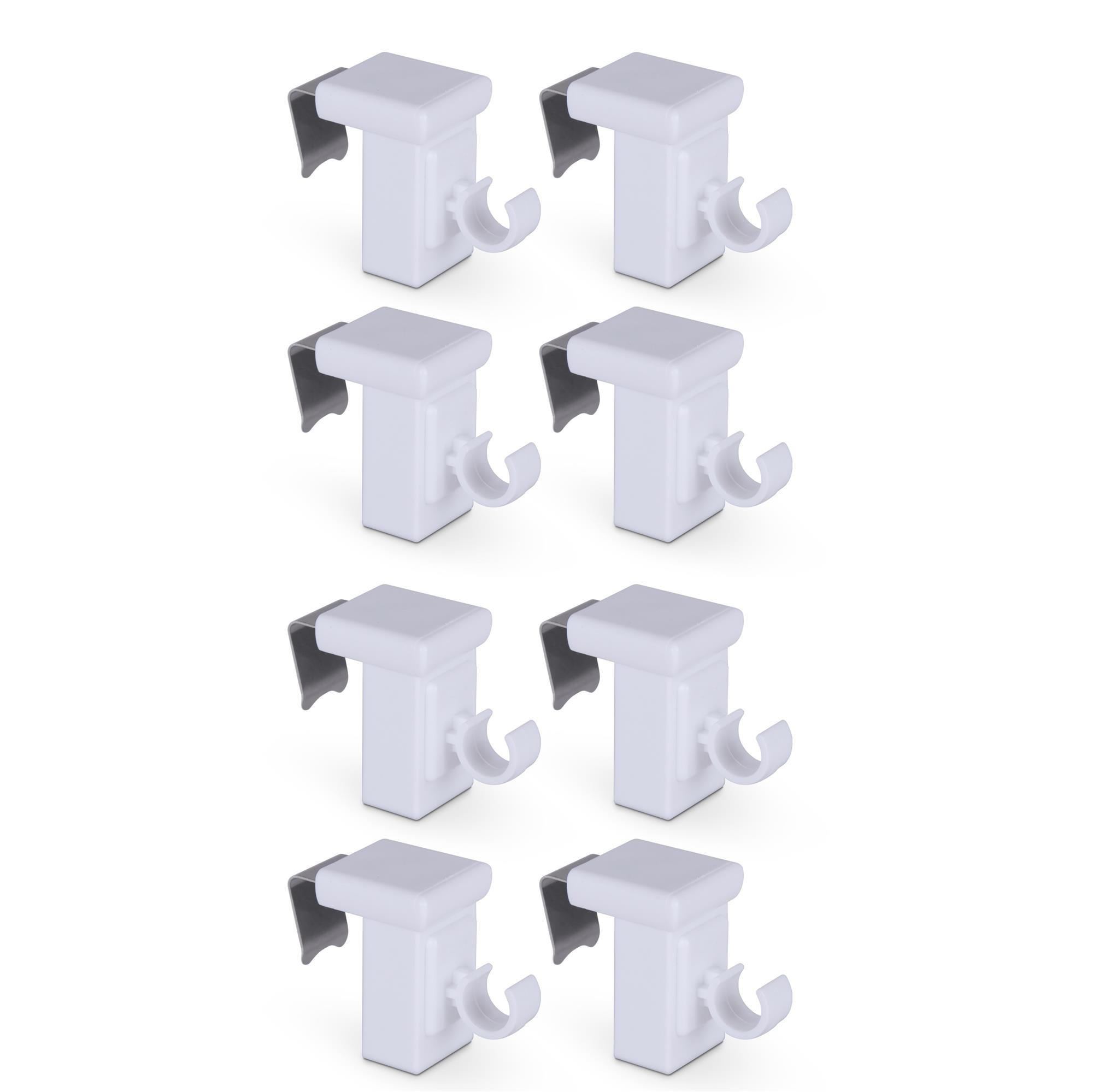 KLEMMTRÄGER für Cafehausstangen 8er Pack - Weiß, Kunststoff (2/4/4cm) - Bestlivings