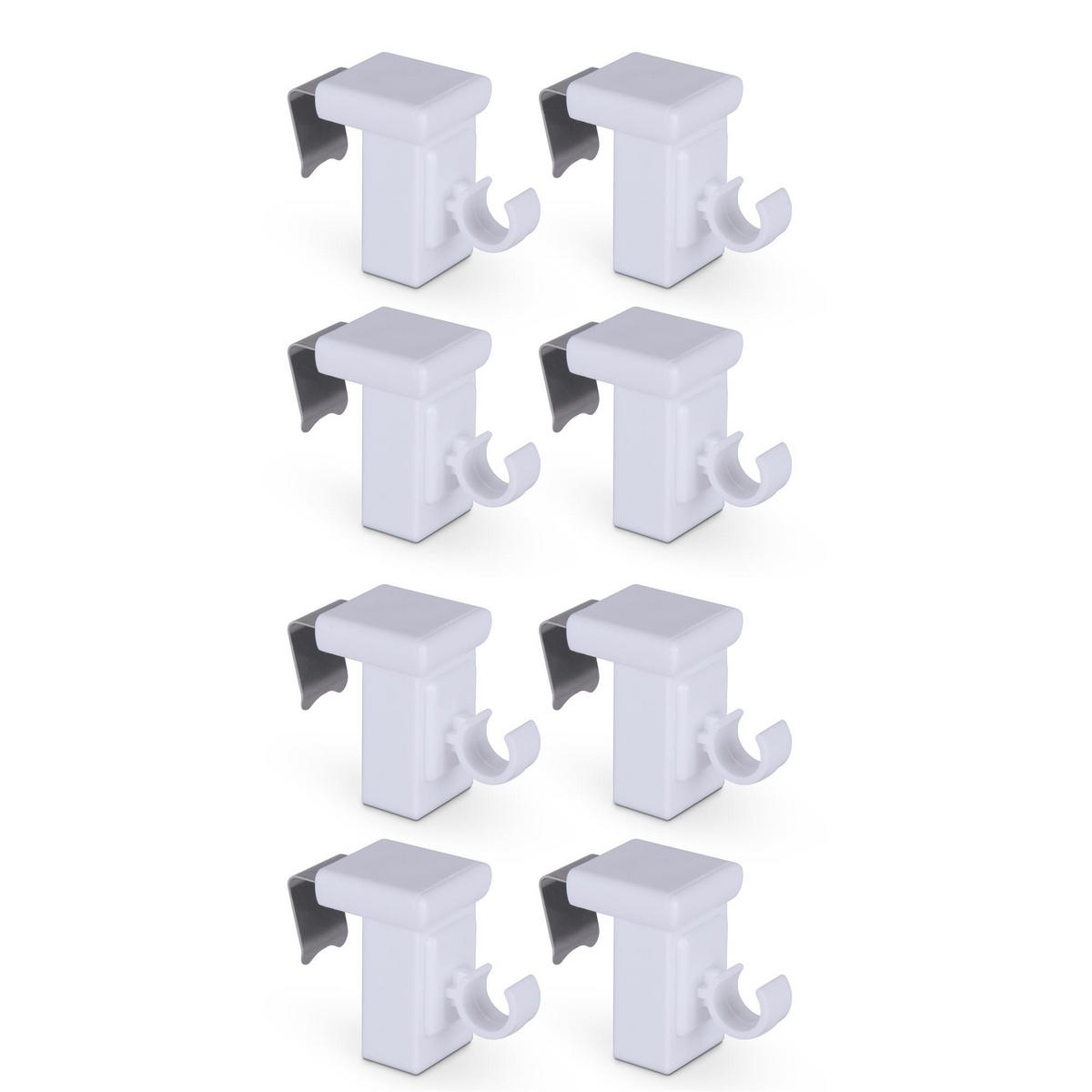 KLEMMTRÄGER für Cafehausstangen 8er Pack - Weiß, Kunststoff (2/4/4cm) - Bestlivings