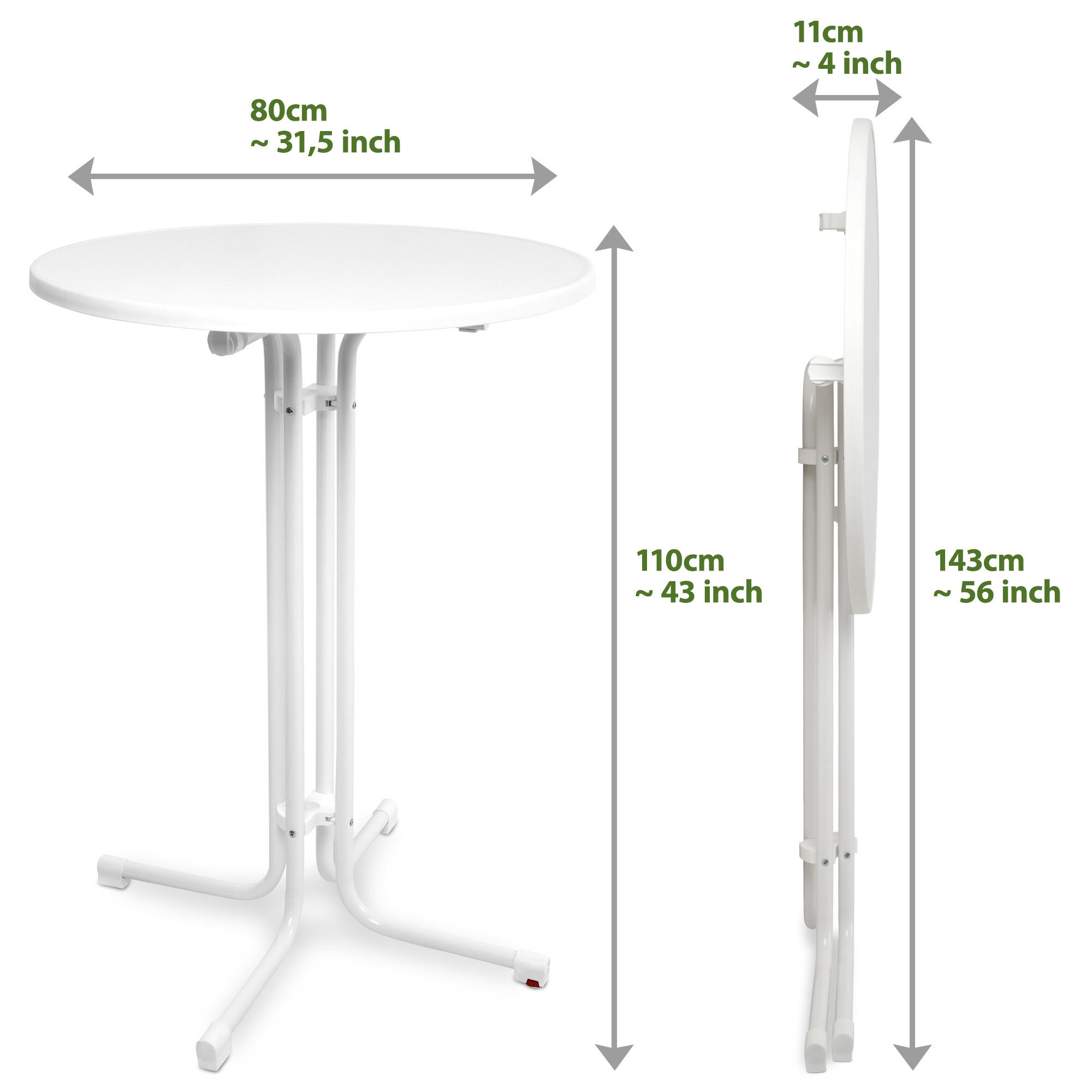 STEHTISCH Sylt - Weiß, Metall (80/80/110cm) - Beautissu 