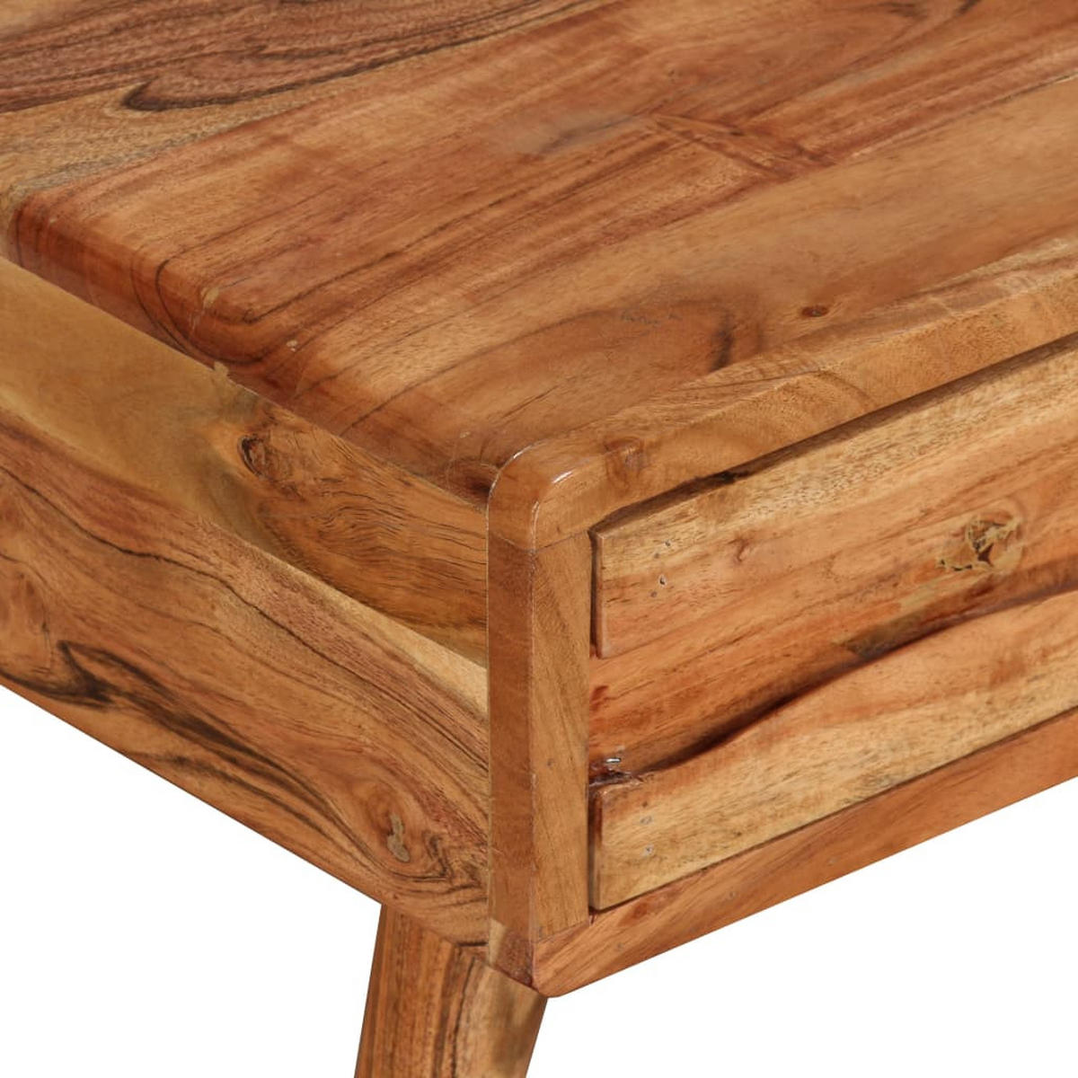COUCHTISCH mit Schublade Massivholz Geschnitzt 100x50x40 cm - Braun, Holzwerkstoff (100/50/40cm) - furnicato