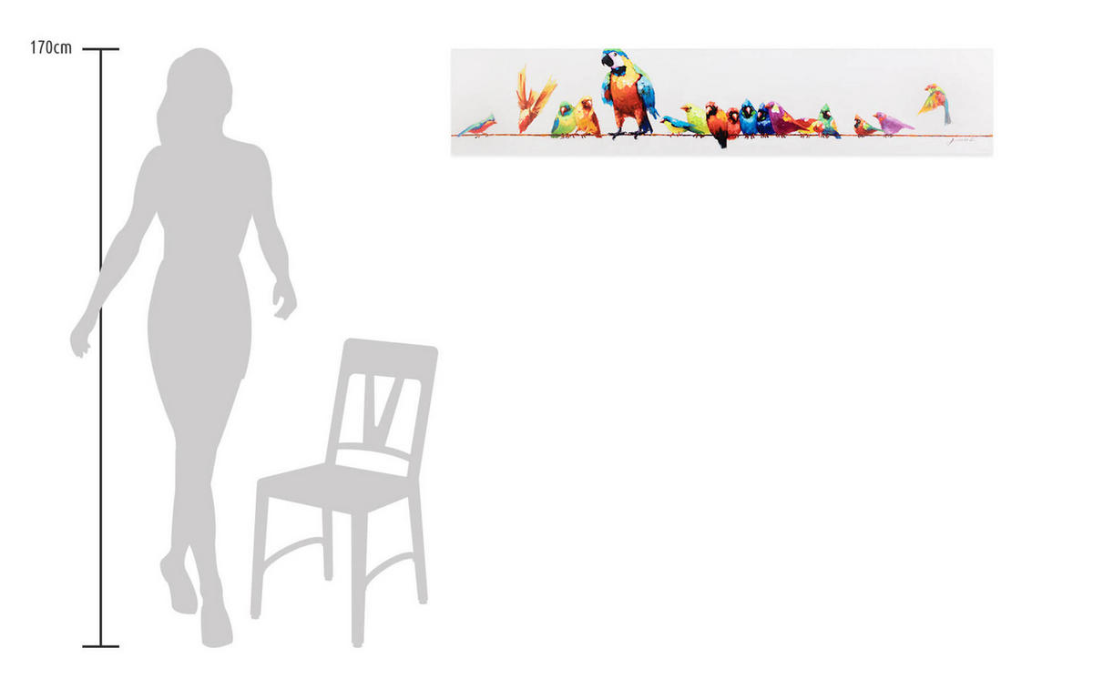 ACRYLBILD HANDGEMALT 150/30 cm - Multicolor, Holz/Textil (150/30cm) - KUNSTLOFT