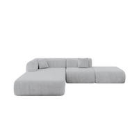 ECKSOFA Ottomane Links OVLY-L 289x176x71 Grau Cord - Schwarz/Alufarben, Holzwerkstoff/Kunststoff (176/289cm) - ALTDECOR
