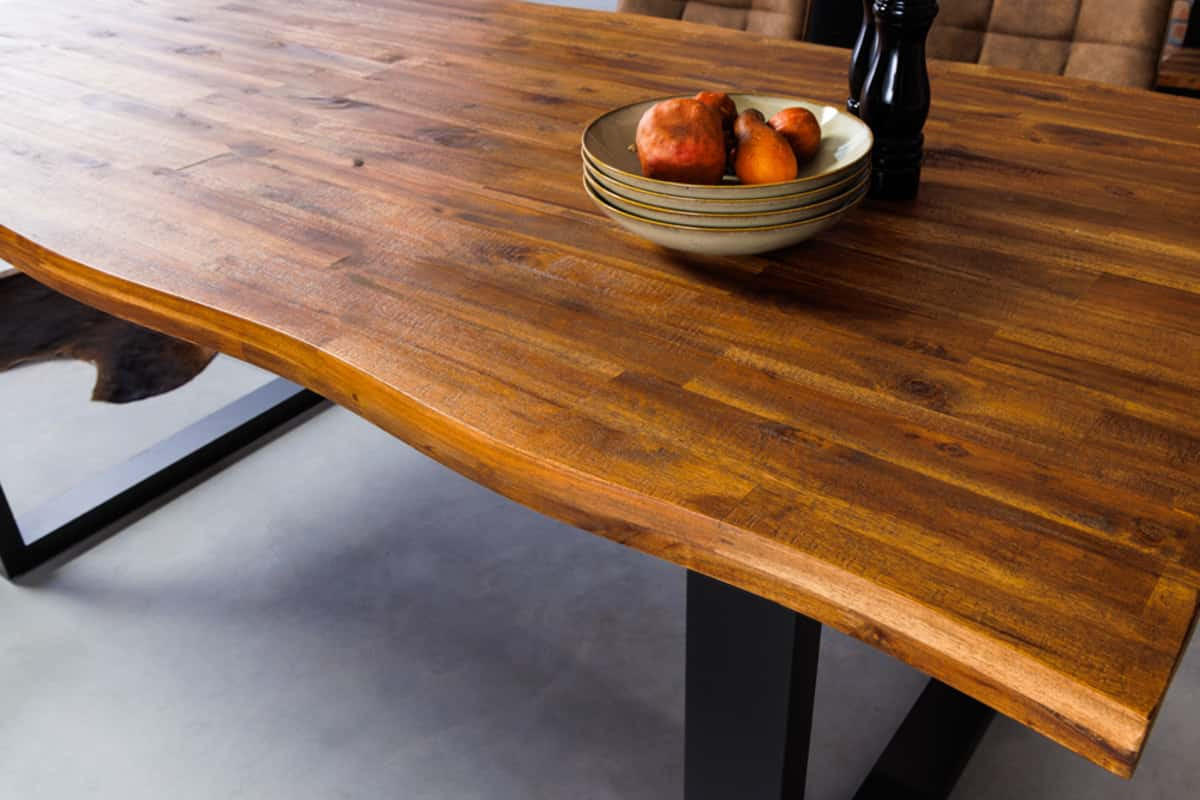 ESSTISCH GENESIS Akazie Braun 200cm - Schwarz/Braun, Holz/Metall (100/200/76cm) - riess-ambiente