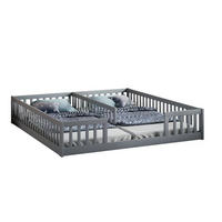 KINDERBETT 90/200 cm grau mit Geländer und Lattenrost - Grau, Holz (90/200cm) - OKWISH