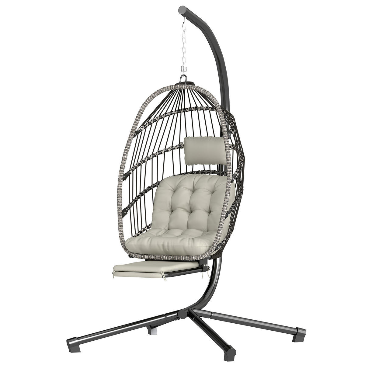 HÄNGESESSEL DE-15327 Hellgrau - Hellgrau, Metall (100/200/117cm) - ComfortXL