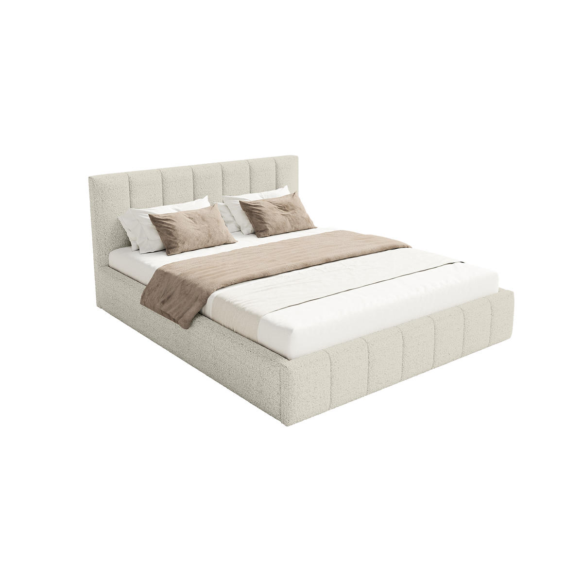 POLSTERBETT TORAO 200x200 cm, Ecru - Beige, Textil (200/200cm) - Fedve