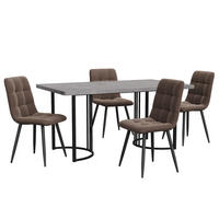 ESSGRUPPE DE-38979 140/80 cm Tisch mit 4 Stühlen Braun - Braun, Holzwerkstoff (140/75/80cm) - ComfortXL