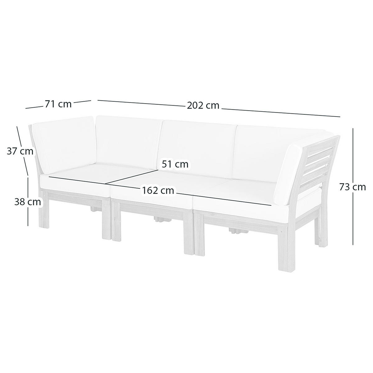 LOUNGESOFA - Webstoff / Akazie massiv - 3-teilig - Anthrazit, Holz/Textil - home24