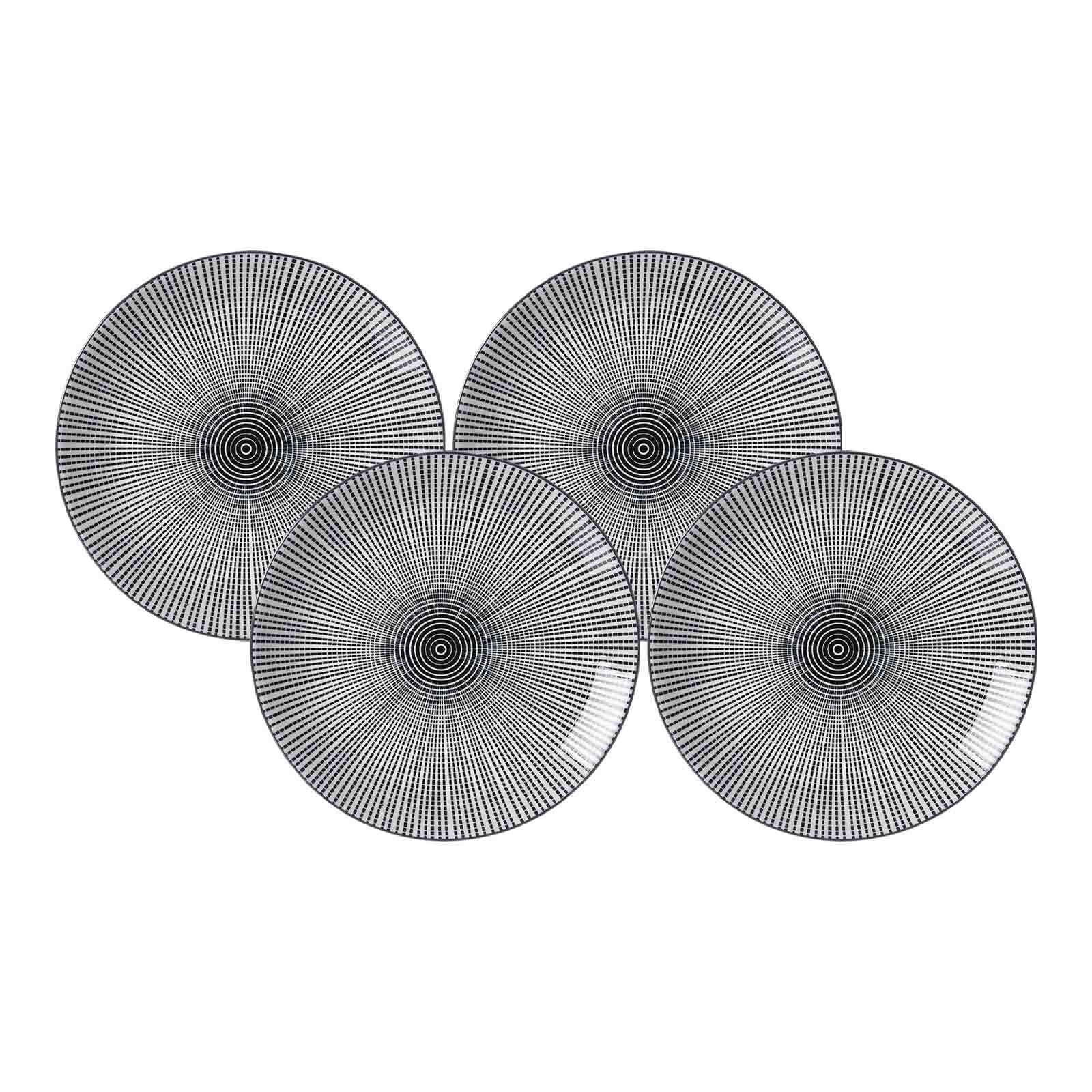 DESSERTTELLER Takeo Stripes schwarz-weiß ø 21,5 cm 4er Set - Schwarz/Weiß, Keramik (21.5cm) - Ritzenhoff Breker
