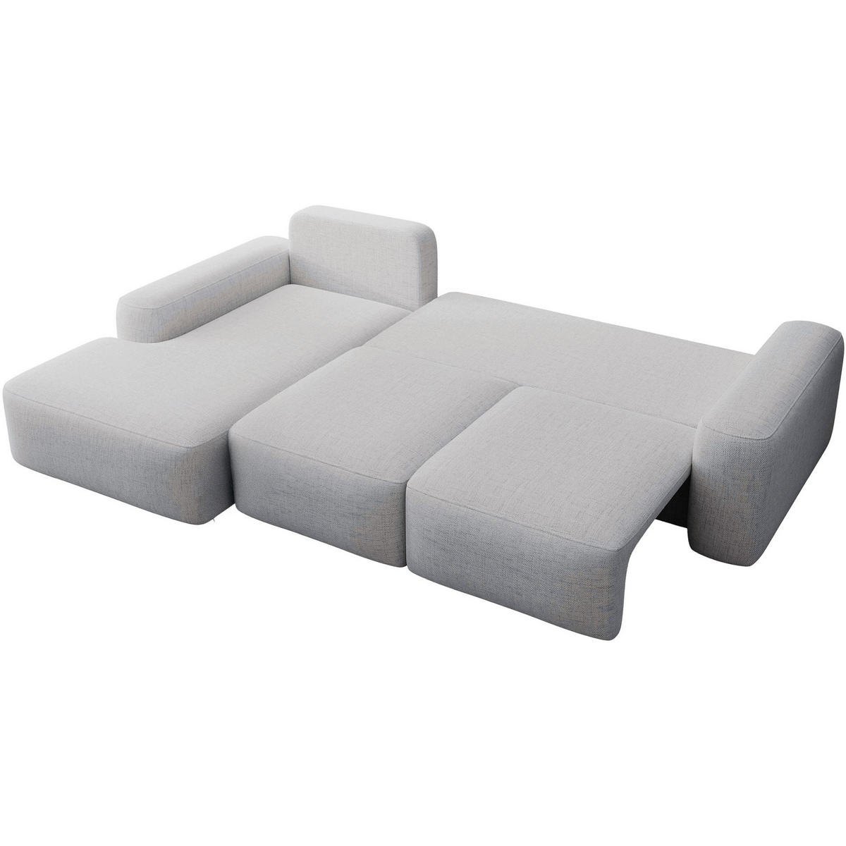 ECKSOFA Carnos mit Ballkissen, Grau Chenille, linksseitig - Schwarz/Grau, Kunststoff/Textil (264/162cm) - Selsey