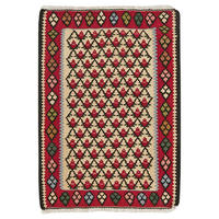HANDWEBTEPPICH Kelim Senneh Mehrfarbig 83/59 cm Schurwolle - Multicolor, Textil (59/83cm) - Looma