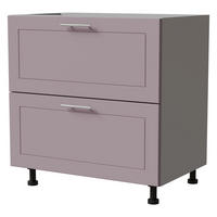 SCHUBLADENUNTERSCHRANK Bari D2/80 Grau / RAL 4009 pastellviolett 80 / 50 / 82cm HETTICH Vollauszug - Violett/Grau, Holz/Holzwerkstoff (80/82/50cm) - Feldmann-Wohnen
