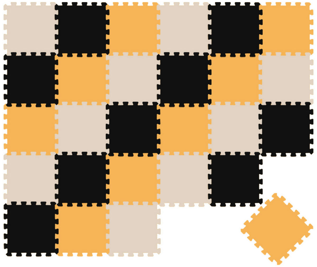 SPIELMATTE ab Null - 270/90 cm Puzzlematte Schwarz - Multicolor, Kunststoff (30/30cm) - Littletom