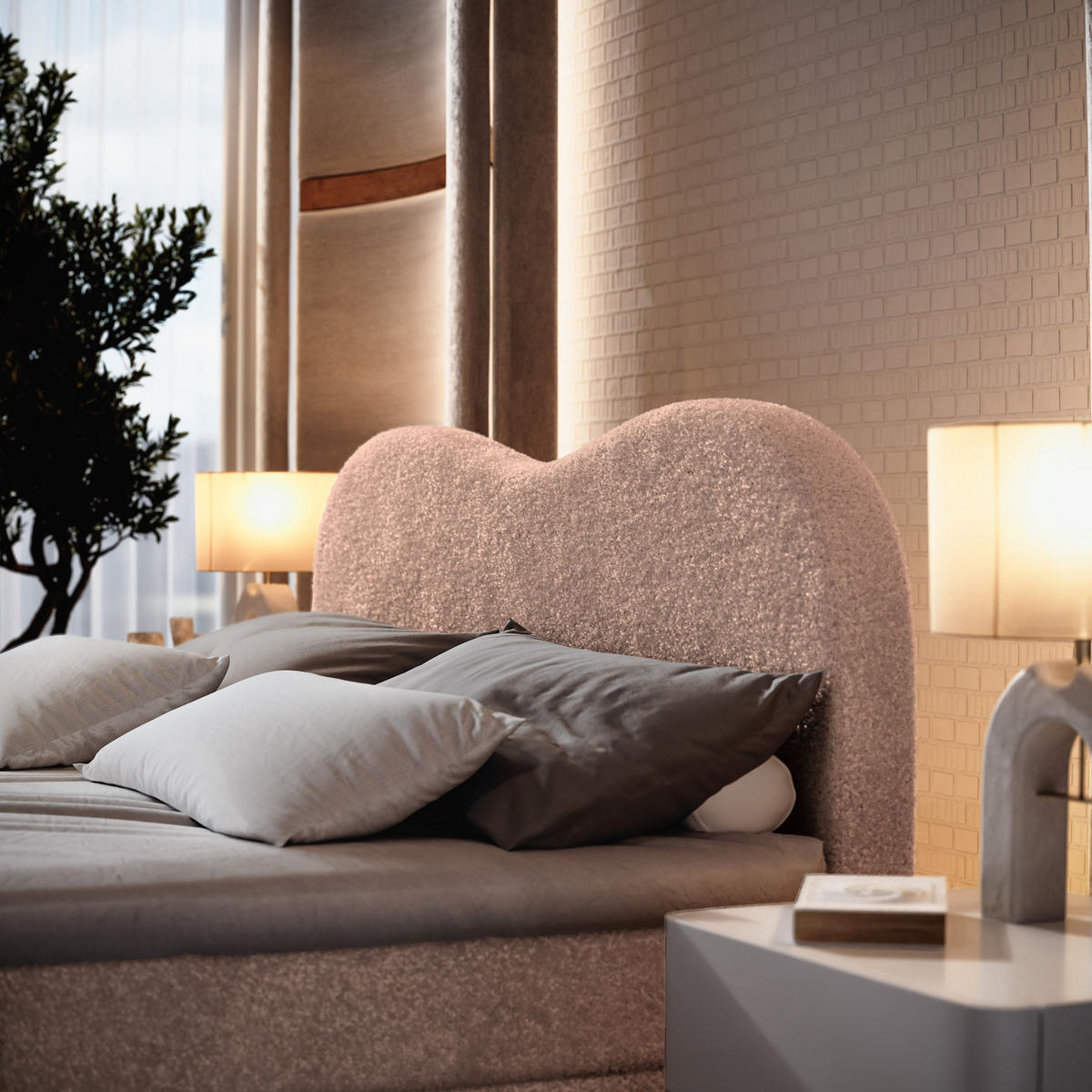 BOXBETT FLUVIA N 160x200 cm mit Matratze und Topper - Rosa - Rosa, Holz (160/200cm) - MASSENO