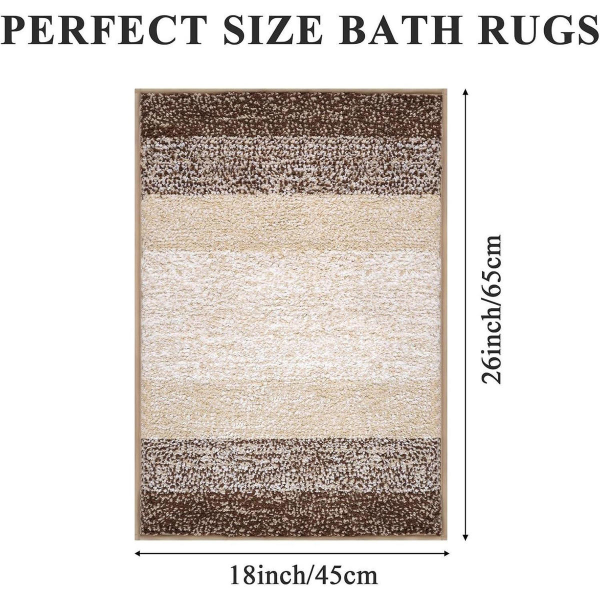 BADTEPPICH rutschfest 45 x 65 cm Kaffee - Multicolor, Textil (45/65cm)