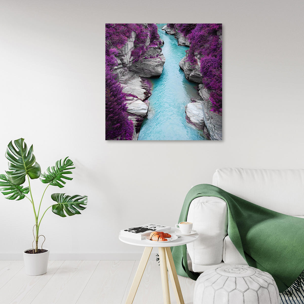 WANDBILD landschaften lila - Lila, Textil (50/50cm) - Feeby