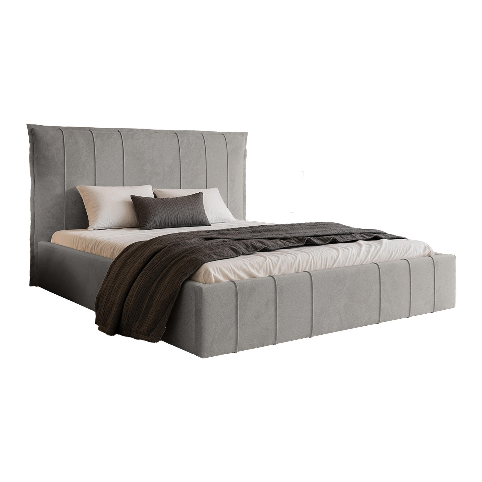 Fedve Polsterbett Grau 200x200 cm