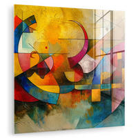 ACRYLGLASBILD Kunst - Abstrakt - Modern 90x90 cm - Gelb, Glas (90/90cm) - MuchoWow