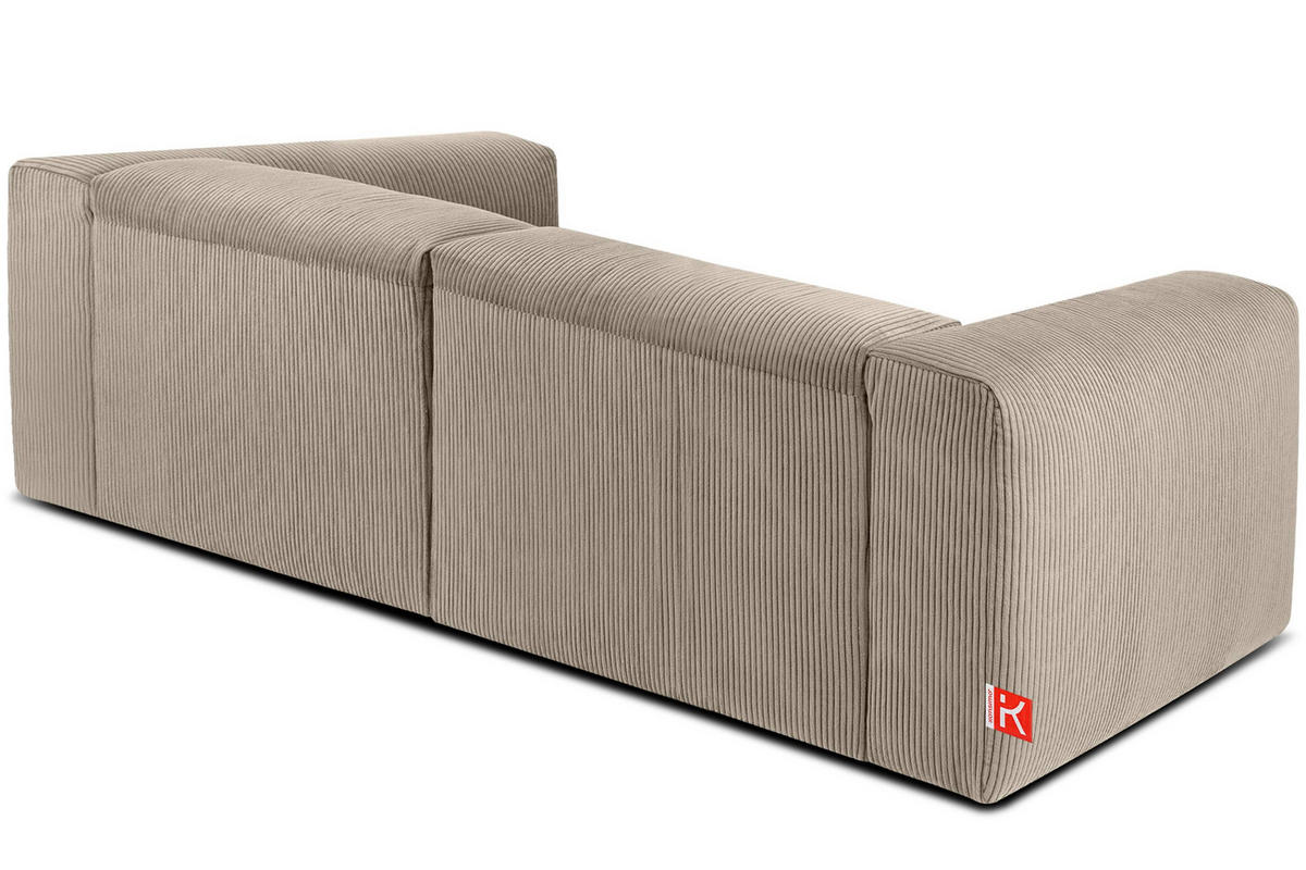 2,5-SITZER-MODULSOFA BUFFO mit extrem weicher und bequemer Sitzfläche, Kordstoff, beige - Beige, Textil (250/73/96cm) - KONSIMO®