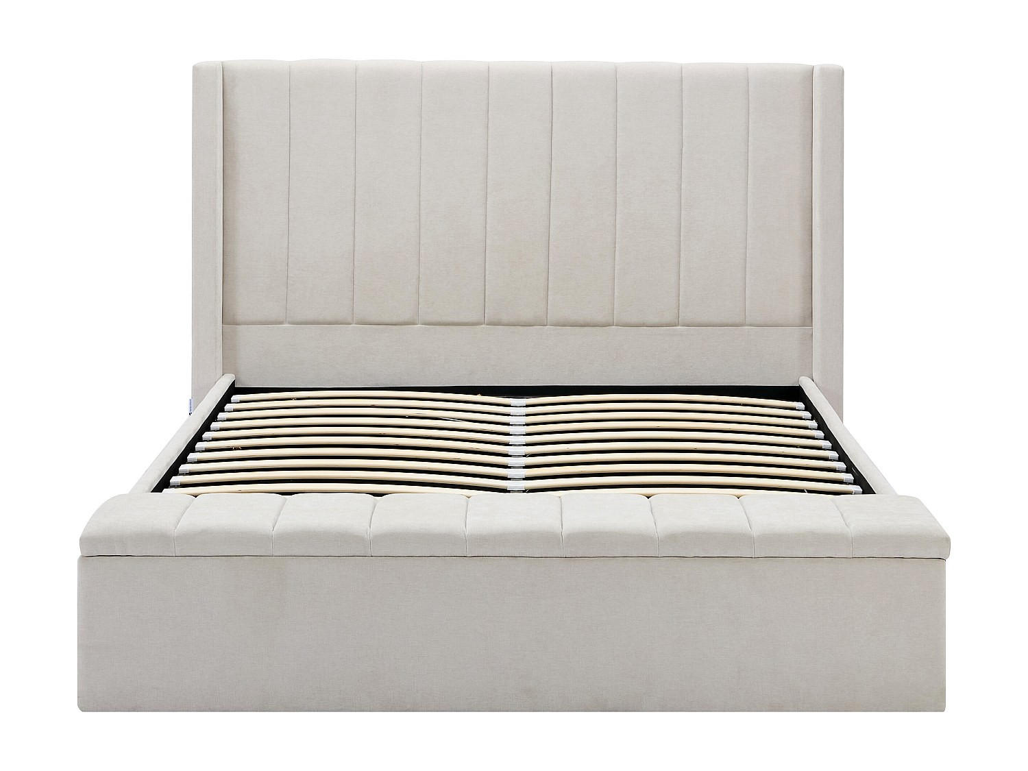 BETT mit Bettkasten - 2 Personen - Stoff - Beige - - Beige, Textil (180/200cm) - Vente-Unique