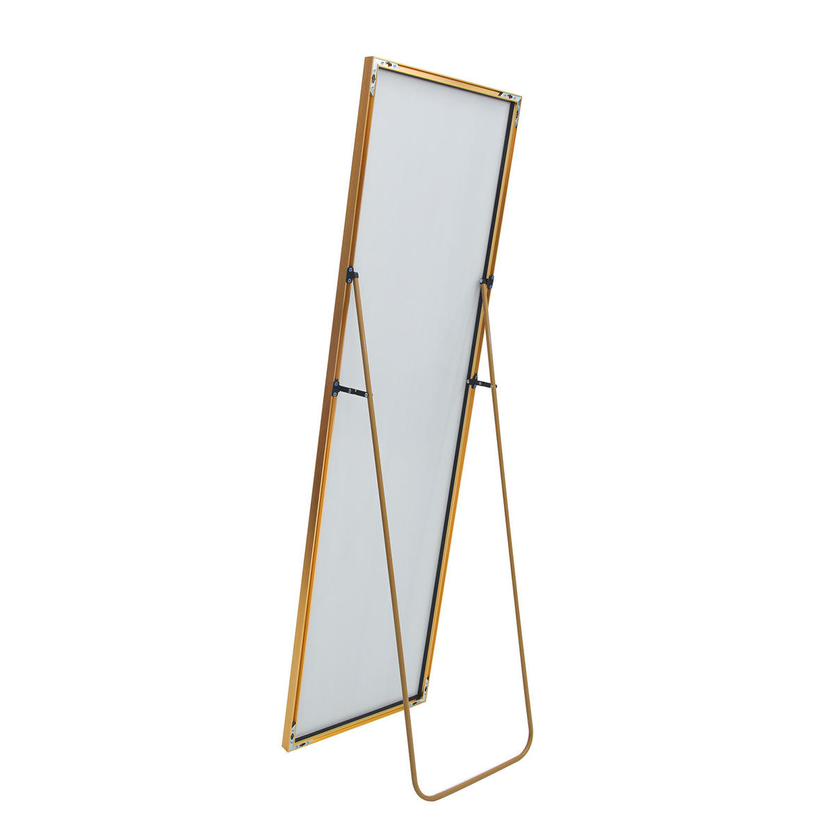 STANDSPIEGEL Ganzkörperspiegel,162 × 53 cm, freistehend oder zur Wandmontage geeignet,goldfarben, Aluminiumlegierung - Goldfarben, Glas (53/162/3cm) - WoodenAura