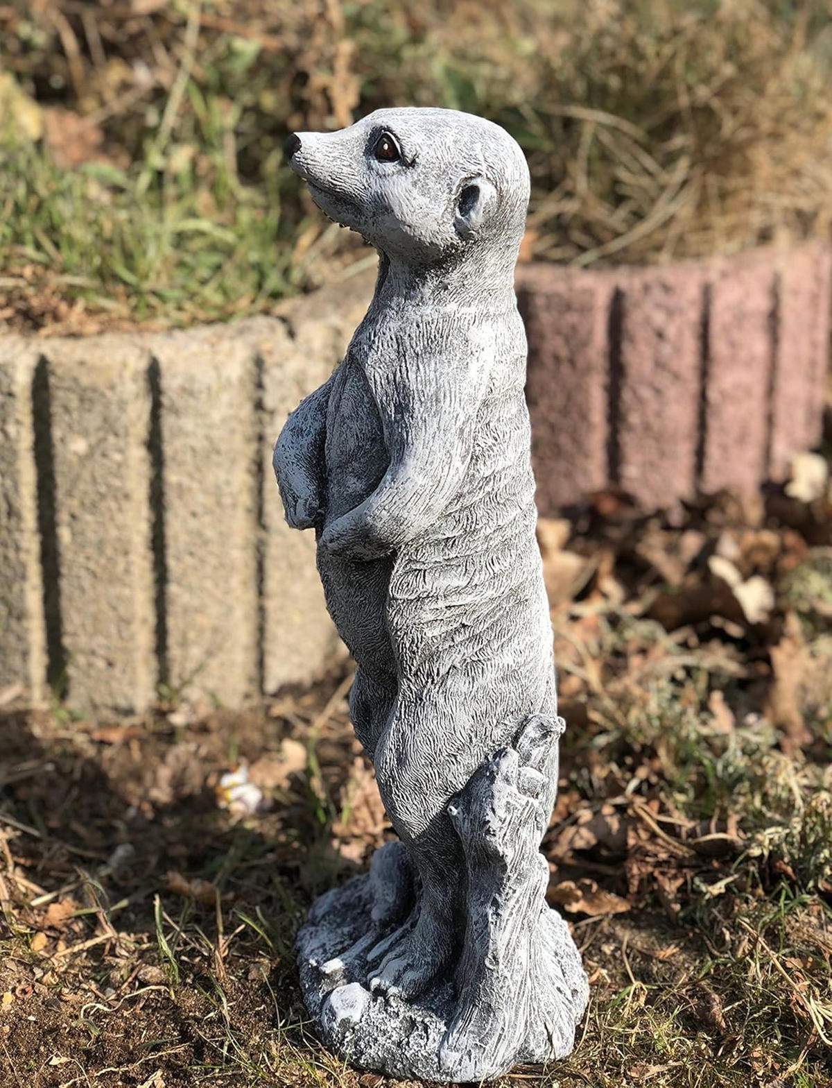 STEINFIGUR Erdmännchen stehend Steinguss frostfest wetterfest - Grau, Stein (16/36/16cm) - stoneandstyle