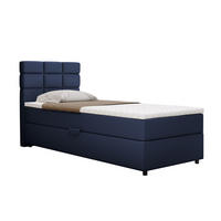 BOXBETT Reve 90 x 200 cm mit Bettkasten und Lattenrost ohne matratze - dunkelblau - Dunkelblau, Holz (90/200cm) - Homesy