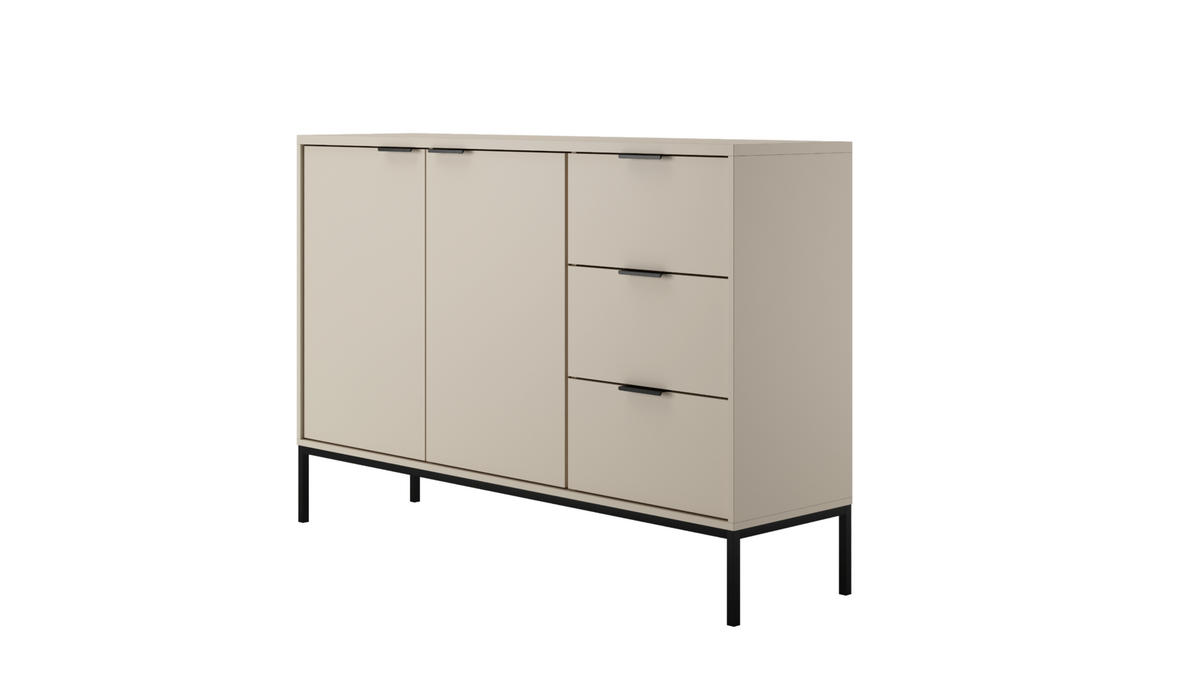 KOMMODE Austin 40/100,4/150 - Kaschmir/Schwarz, Holzwerkstoff (40/100/150cm) - RAUMHIRSCH FURNITURE