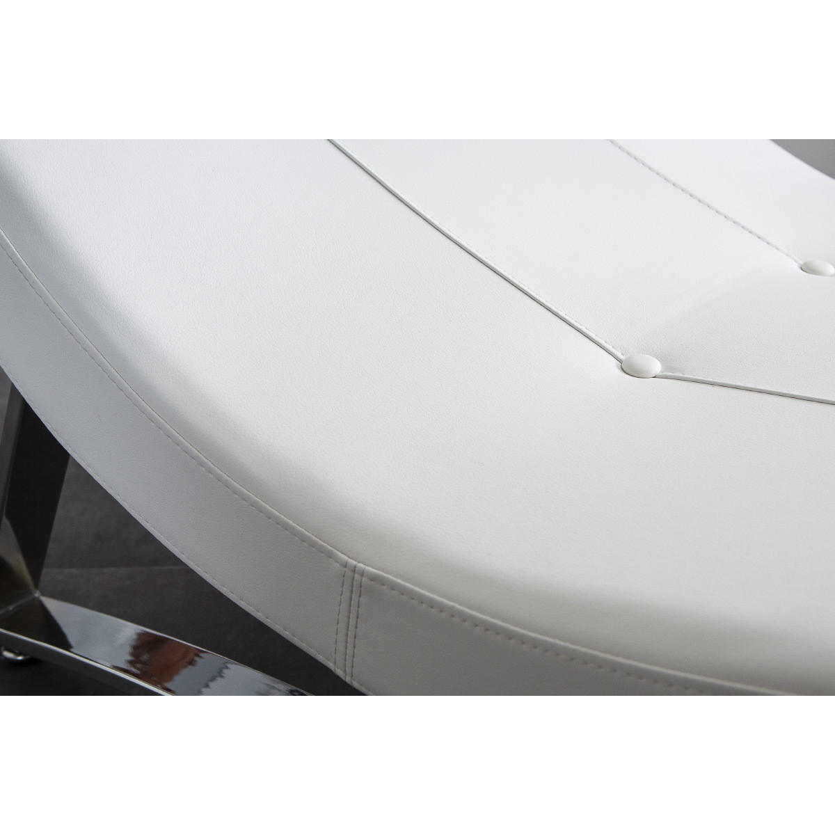 LIEGESTUHL Weiß MONACO - Weiß, Textil (64/89/170cm) - Miliboo