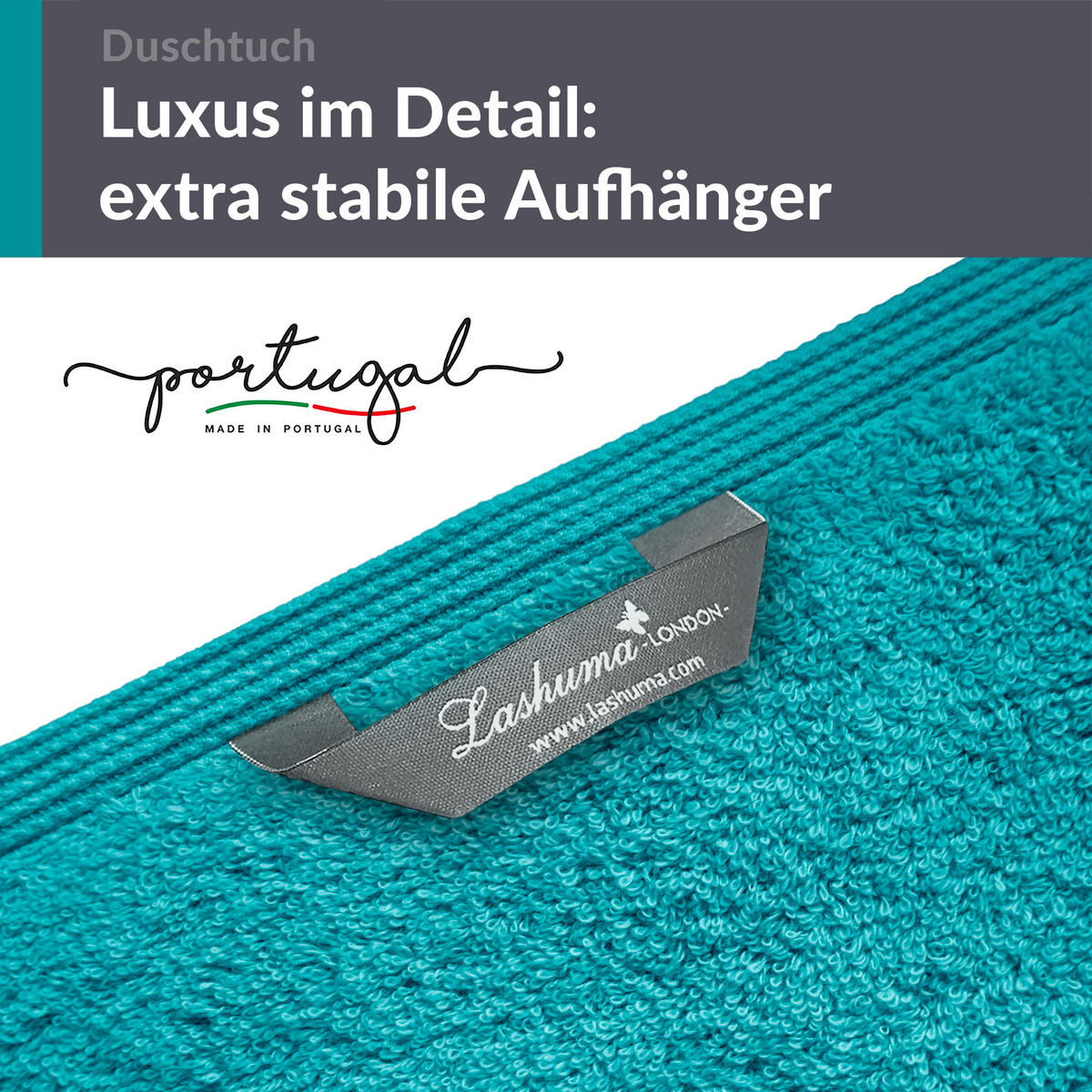 DUSCHTUCH London Nautic Grün 2er Set 70x140 - Smaragdgrün, Textil (70/140cm) - Lashuma