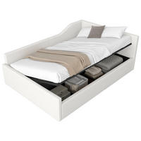 GEPOLSTERTES Tagesbett 140x200 cm aus MDF & Sperrholz mit Unterstauraum, beige - Beige, Holzwerkstoff (140/200cm) - Luhomfu