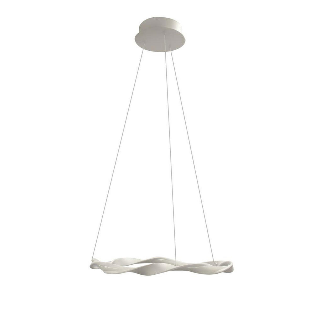 PENDELLEUCHTE 'Sand 1WH' - Weiß, Metall (51/51/30cm) - KUNSTLOFT