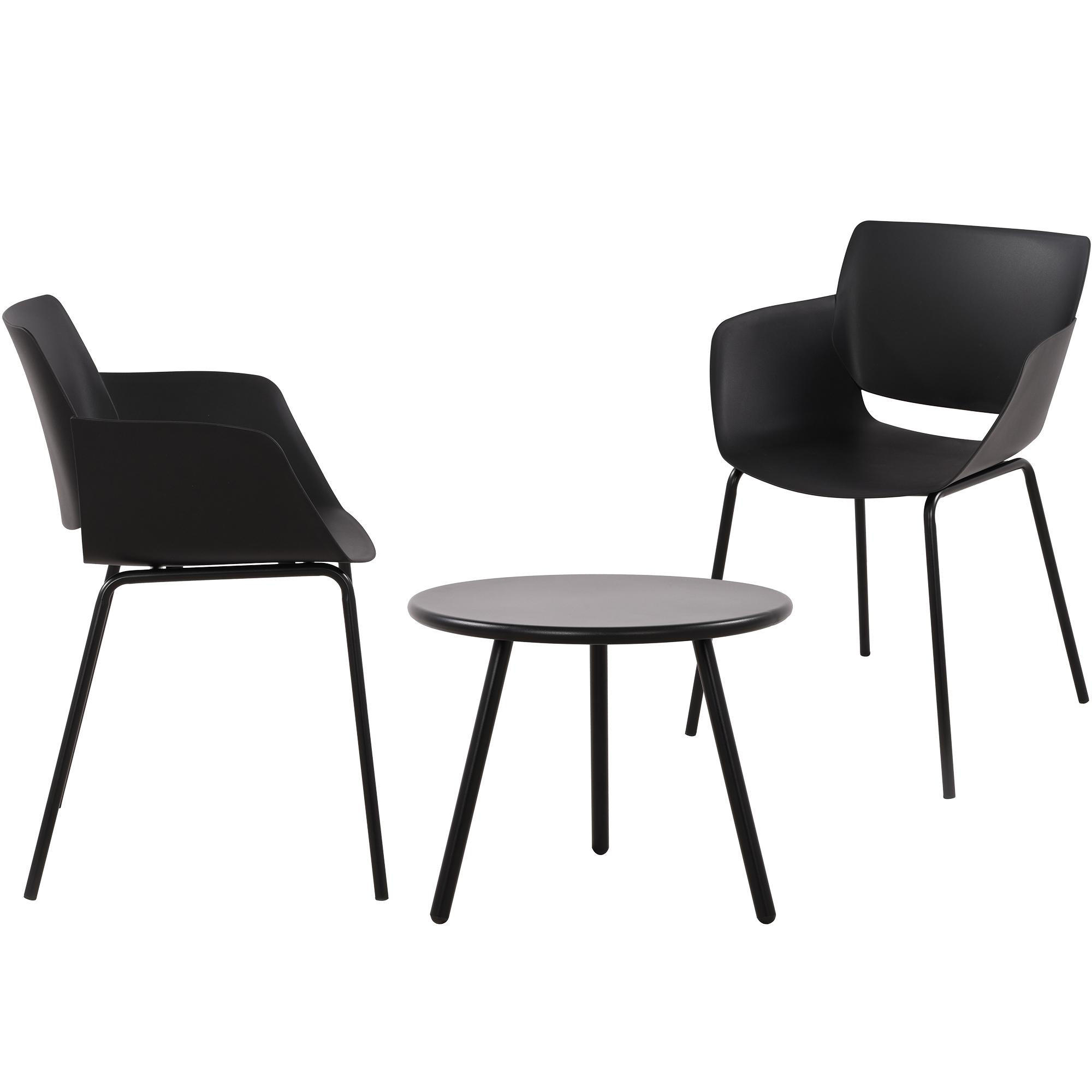 GARTENSITZGRUPPE Kunststoff schwarz - Schwarz, Kunststoff - CLP