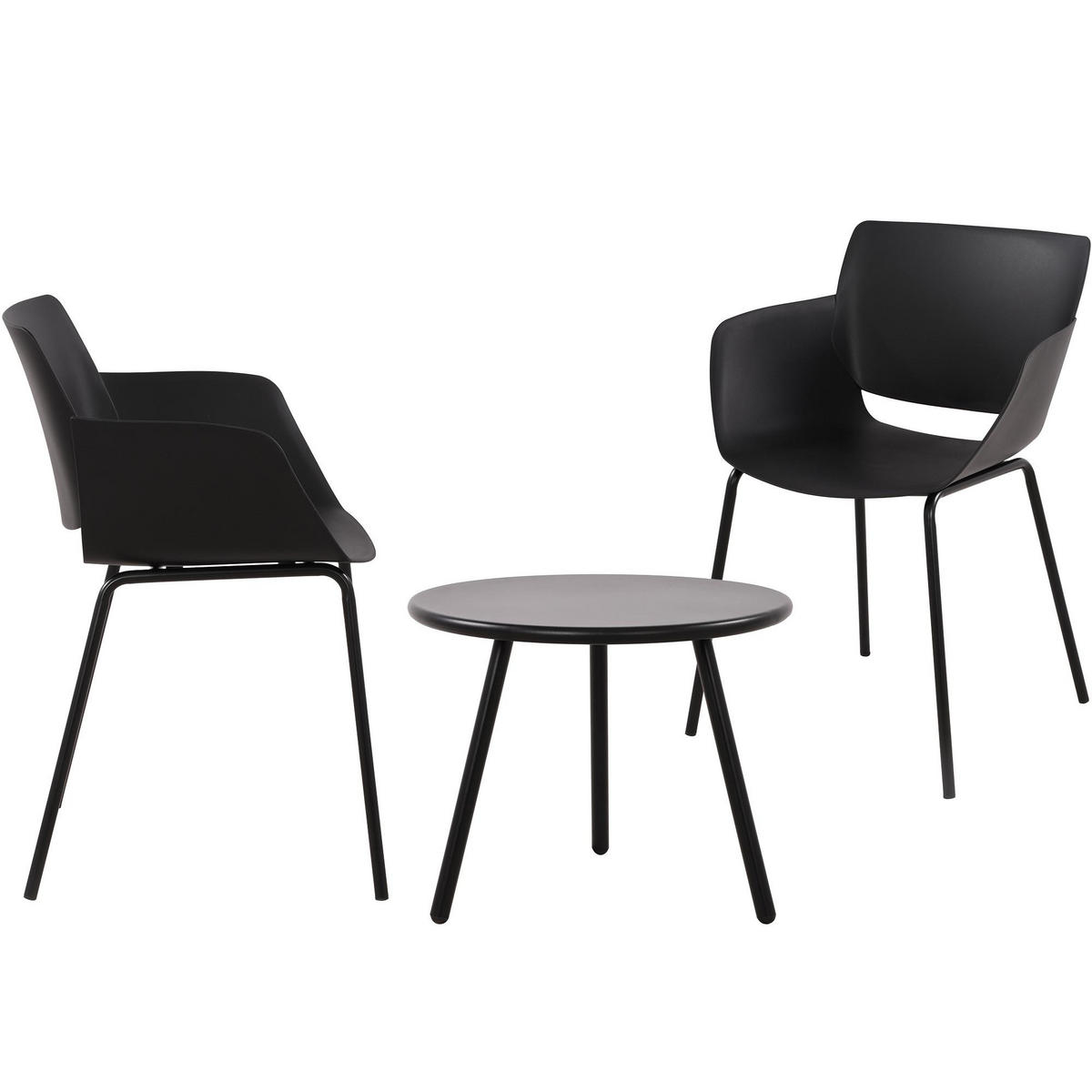 GARTENSITZGRUPPE Kunststoff schwarz - Schwarz, Kunststoff - CLP