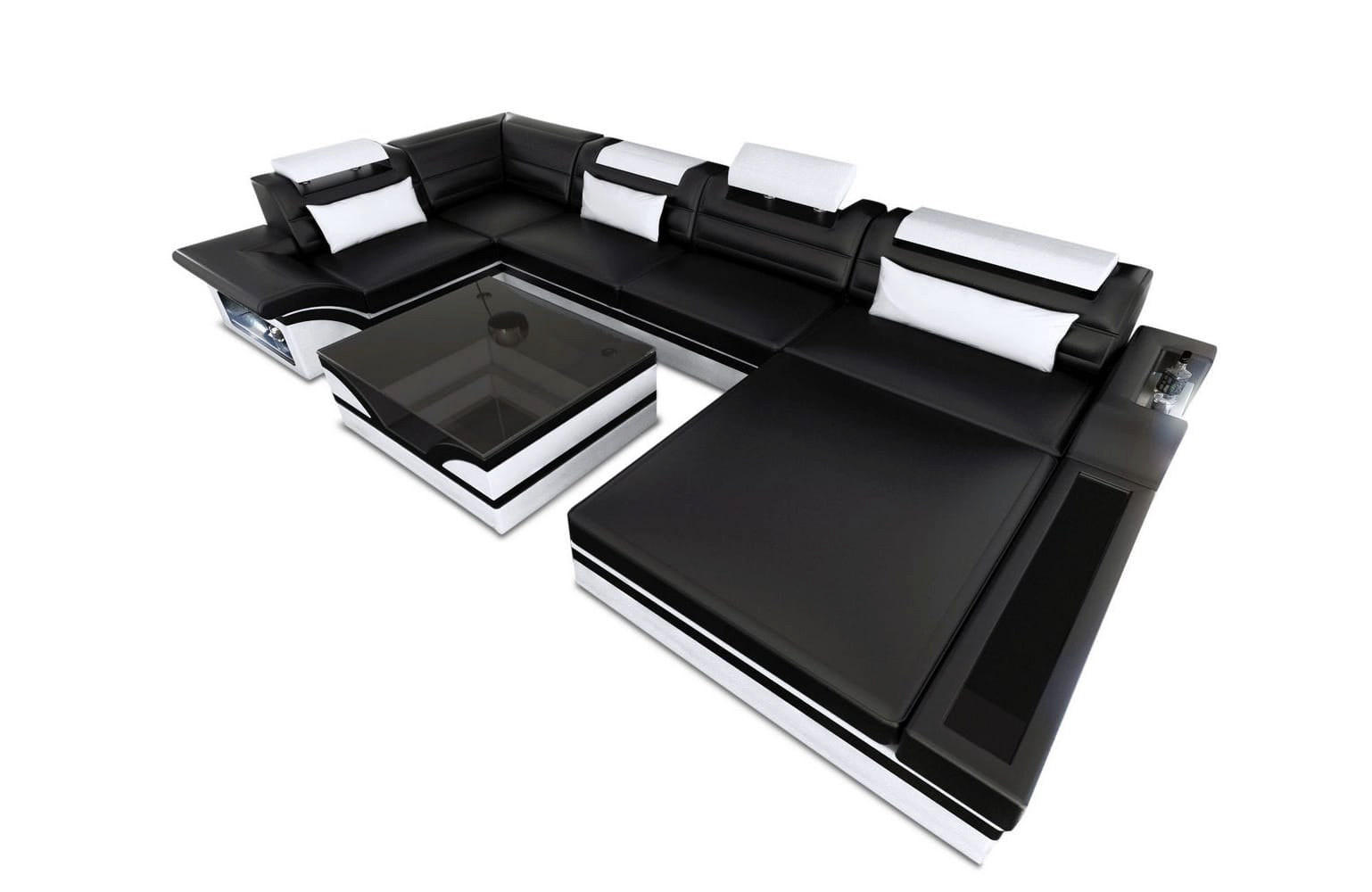 XXXLutz Sofa Schwarz 372x78x214 cm
