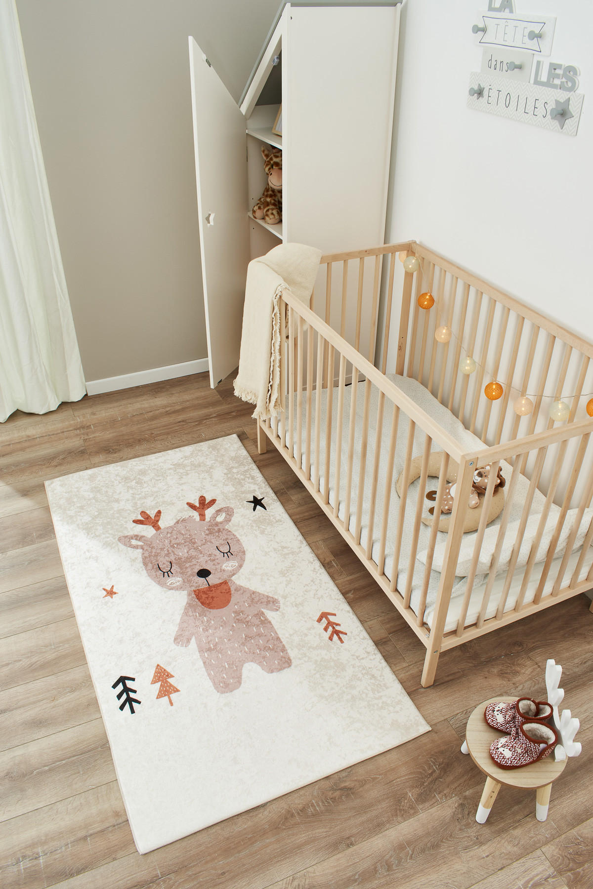 KINDERTEPPICH mit braunem Hirschmuster Happy 80x150 cm - Braun, Textil (80/150cm) - Nazar Rugs